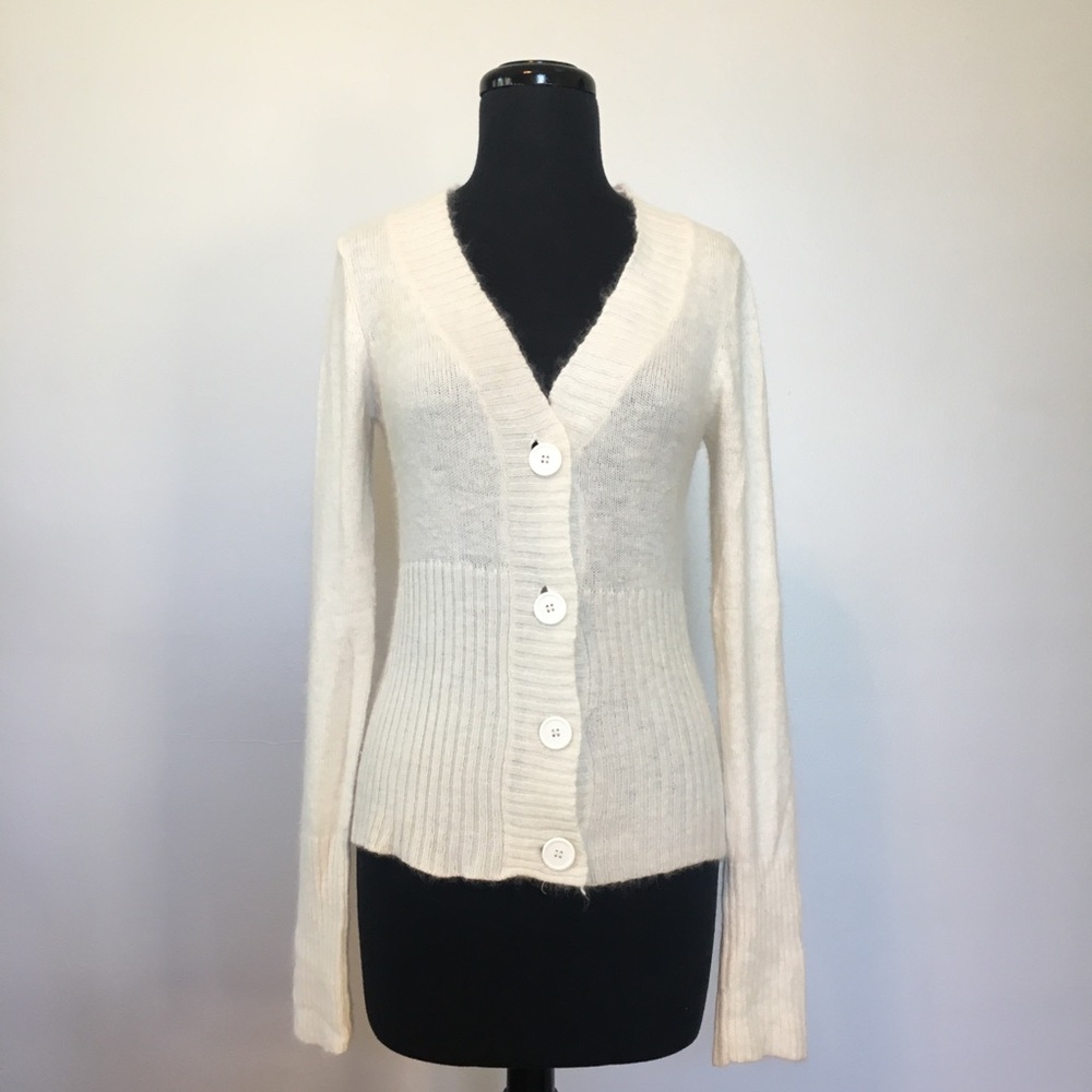 Y2K My Michelle Soft Ivory Button Down Cardigan, L